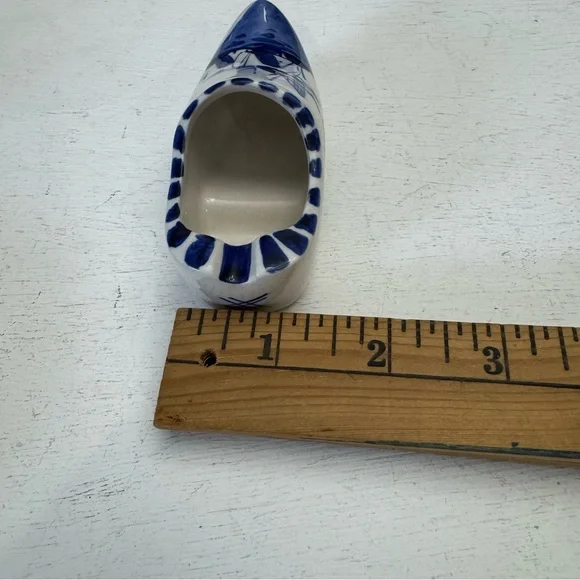 Vintage Delft Blue Small Clog Ashtray Hand Painted Holland Windmill - Picture 13 of 13